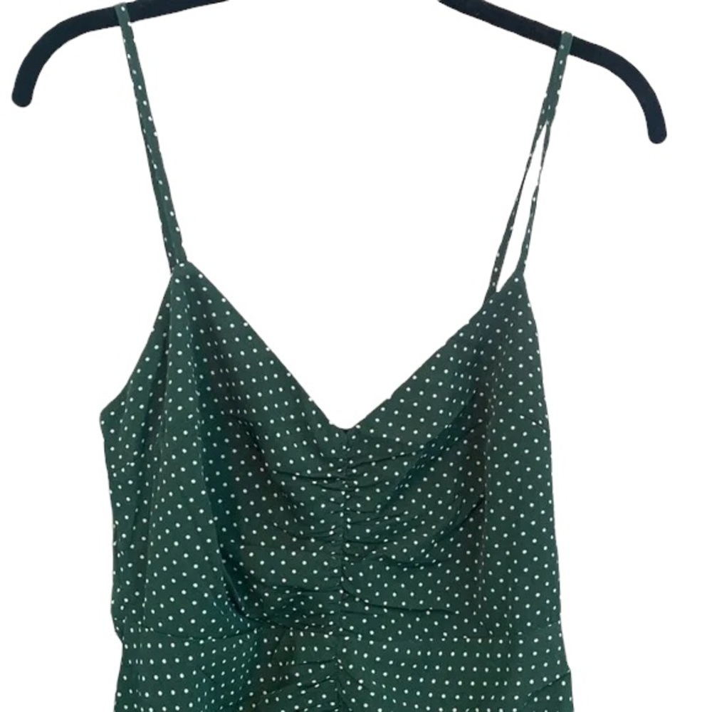 Urban Outfitters New With Tags Green Polka Dot Cinched Mini Dress Size Medium - Picture 7 of 12
